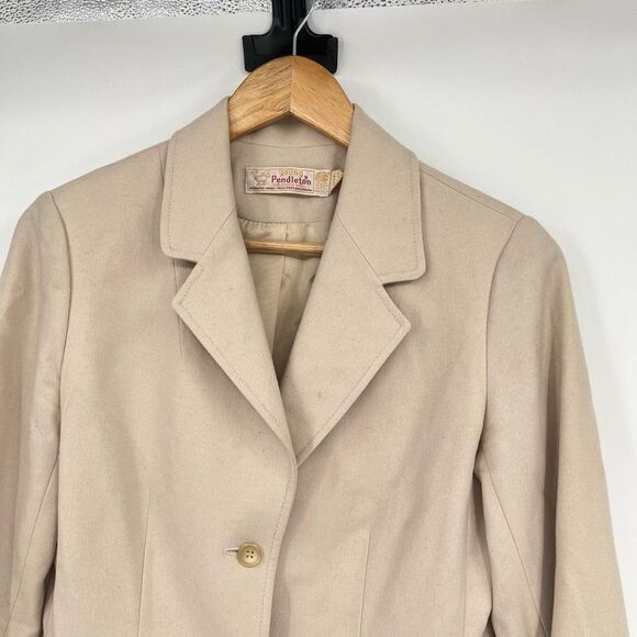 Vintage Young Pendleton Blazer Jacket Tan Wool Single Breasted Youth Kid's Sz 10 - Picture 3 of 8
